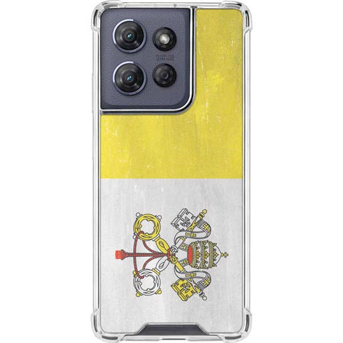 Vatican City Flag Distressed Moto G 5G (2025) Clear Case